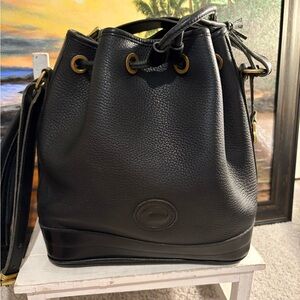 Dooney & Bourke Black Leather Bucket Bag